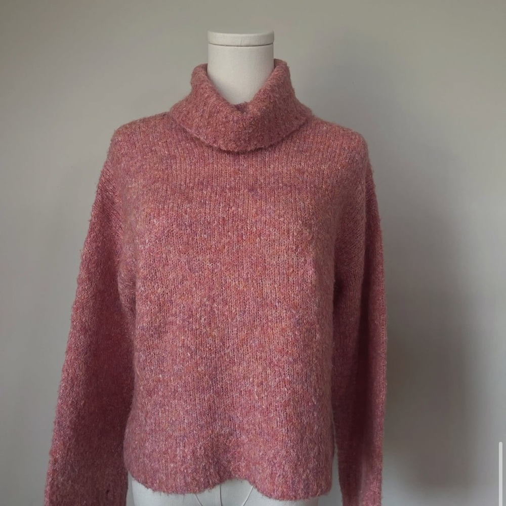 Lulu's Soft Rose Cowl Neck Sweater
